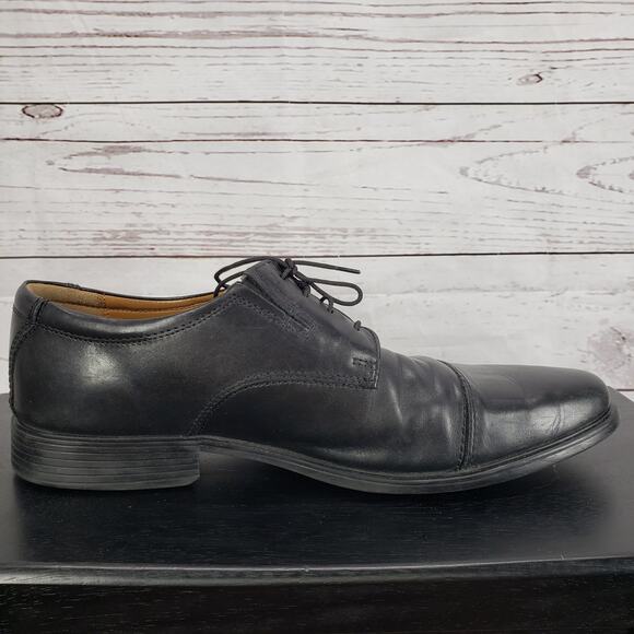 Clarks Collection Men's Black Leather Soft Cushion Oxford Shoes Size 11 - Picture 8 of 12